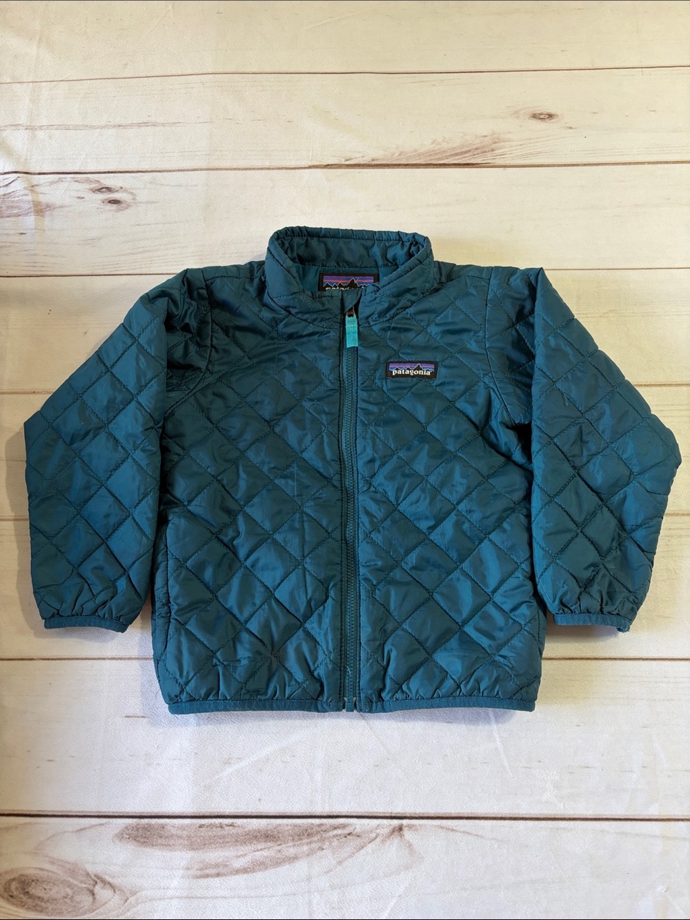 Patagonia Kids Teal Quilted Lightweight Puffer Jacket